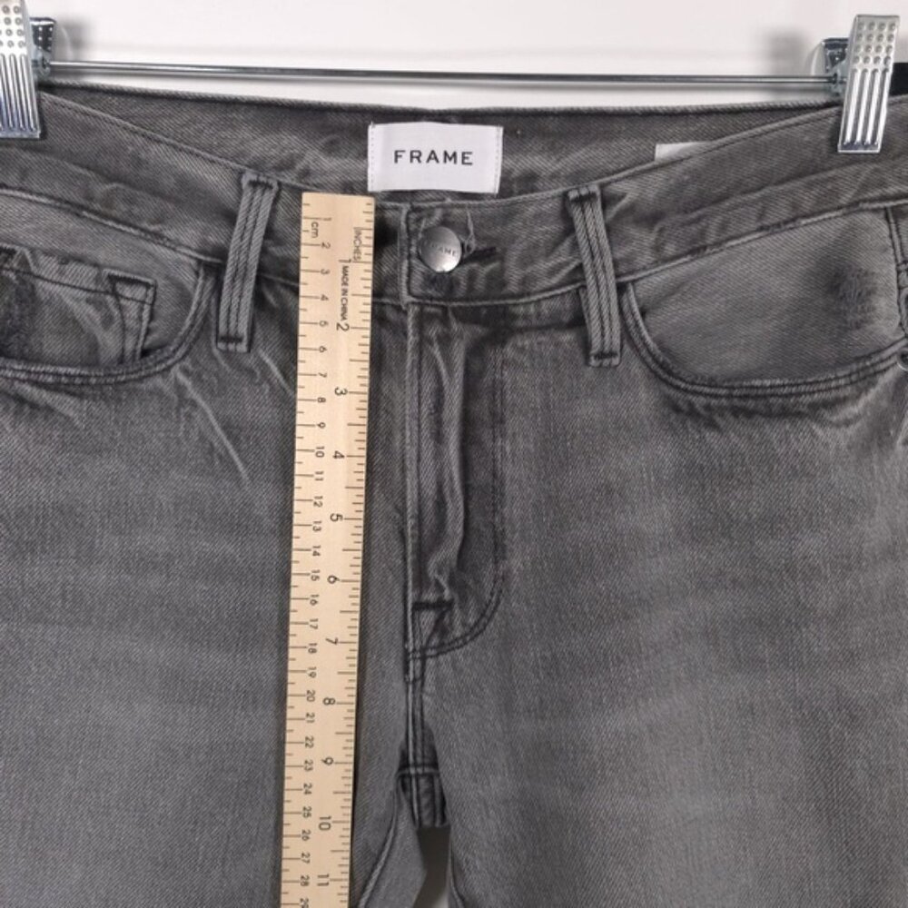 NWT FRAME LE GARÇON CROP Mid Rise Straight Fit Distressed Monsoon Jeans Size 25 - Picture 7 of 16